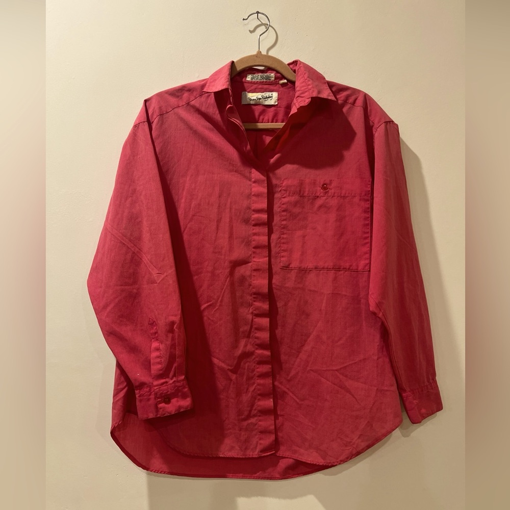 Diane Von Furstenberg Red Button Down Shirt
